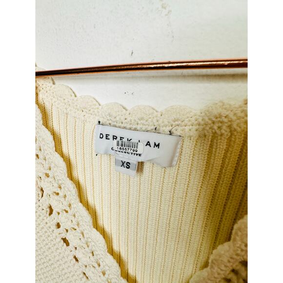 DEREK LAM 10 CROSBY x RTR White Knit Ribbed Crochet Knit Midi Dress Size XS - Picture 8 of 16